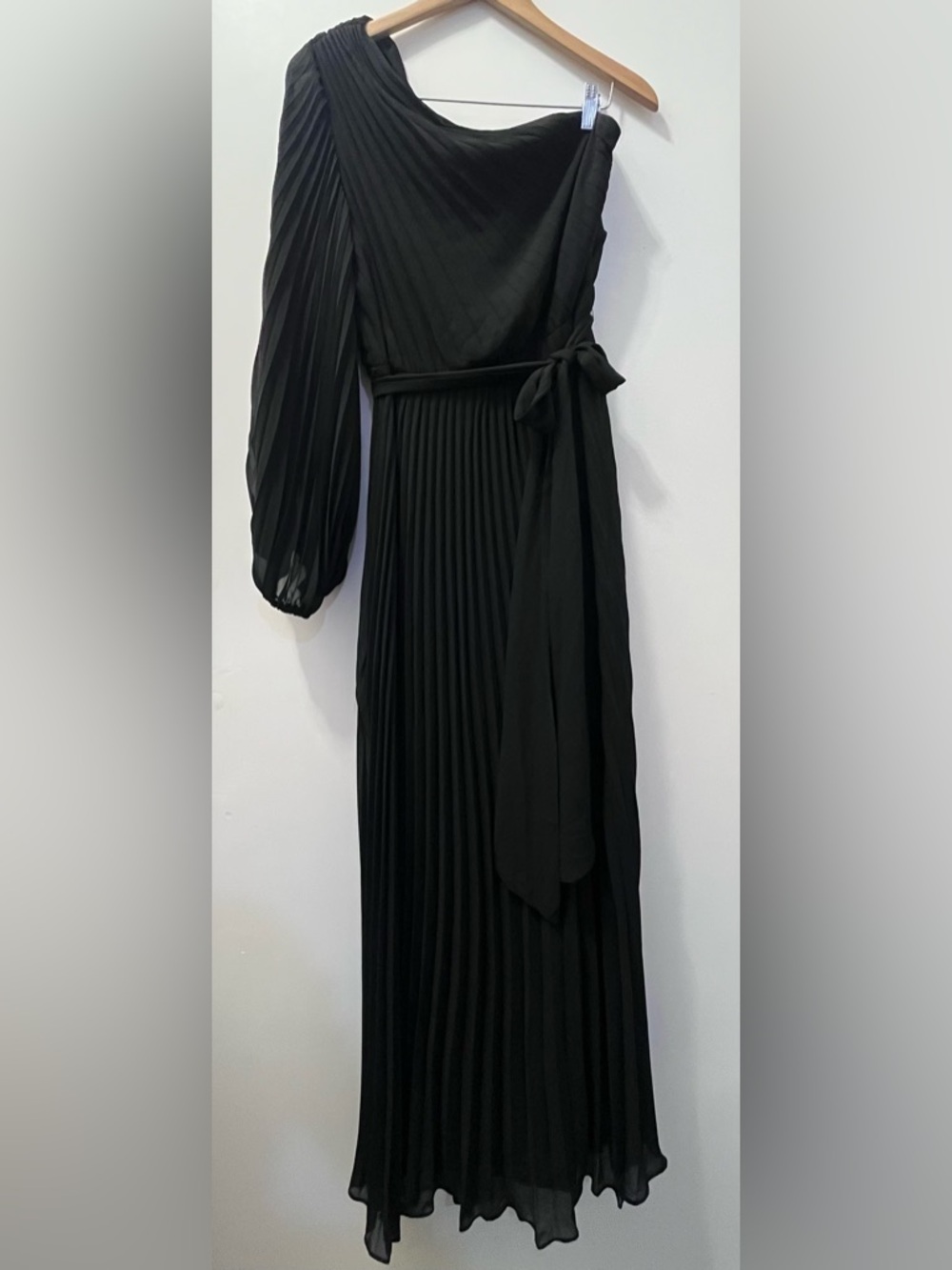 Lulus Women's Black Divine Charm Pleated One-Shoulder Maxi Dress 1X